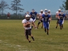 Matt Stone was in the end zone early for the varsity.